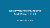 Designverantwortung und Dark Pattern in XR